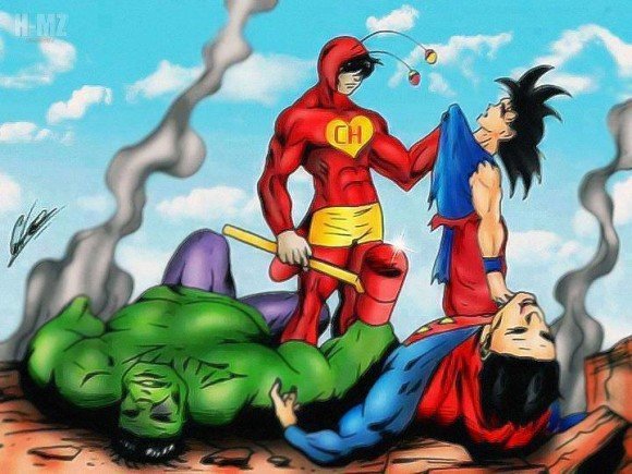 chapulin colorado contra superheroes hulk superman