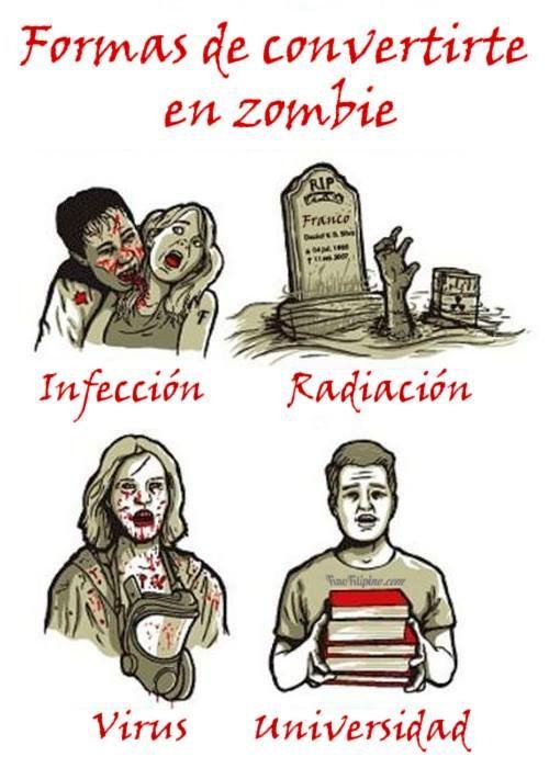 formas de convertirte en zombie radiacion estudiante