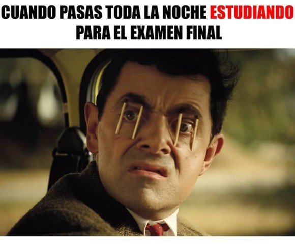 toda la noche estudiando para el final