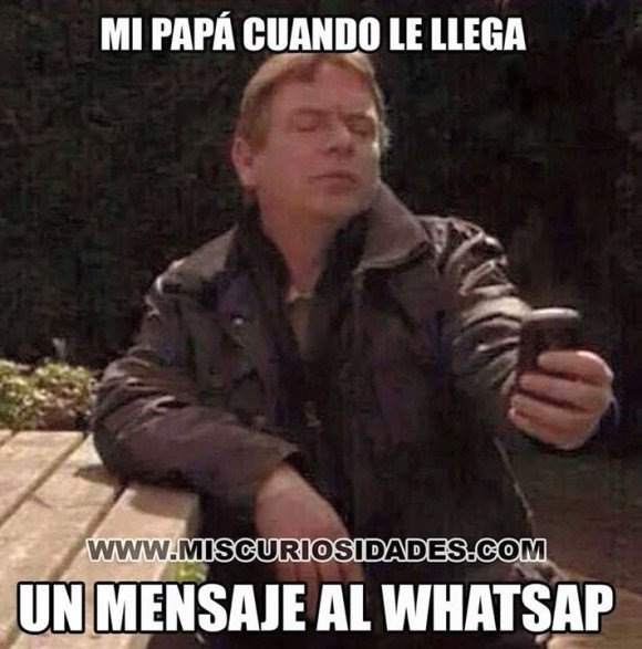 mi papa le llega msj whatsapp