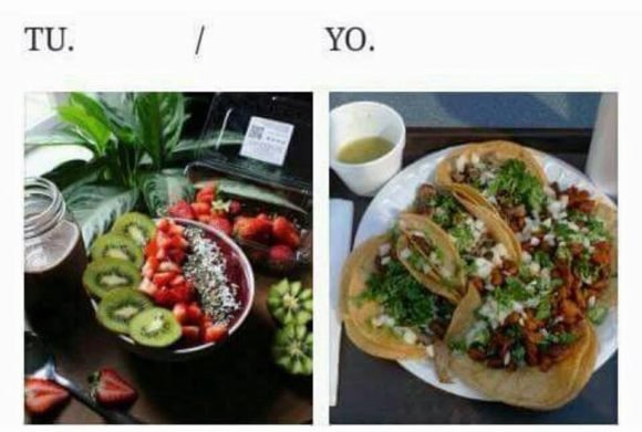 tu y yo comida tacos fruta sano